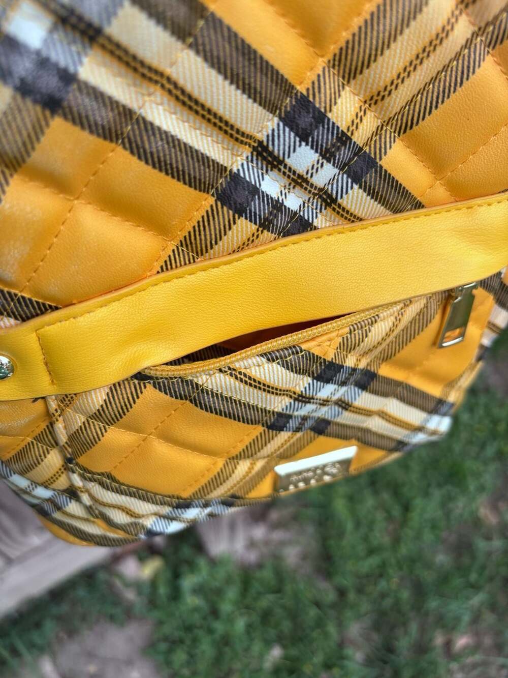 Yellow Plaid Women’s Backpack - Hidden NYC - Picture 7 of 16